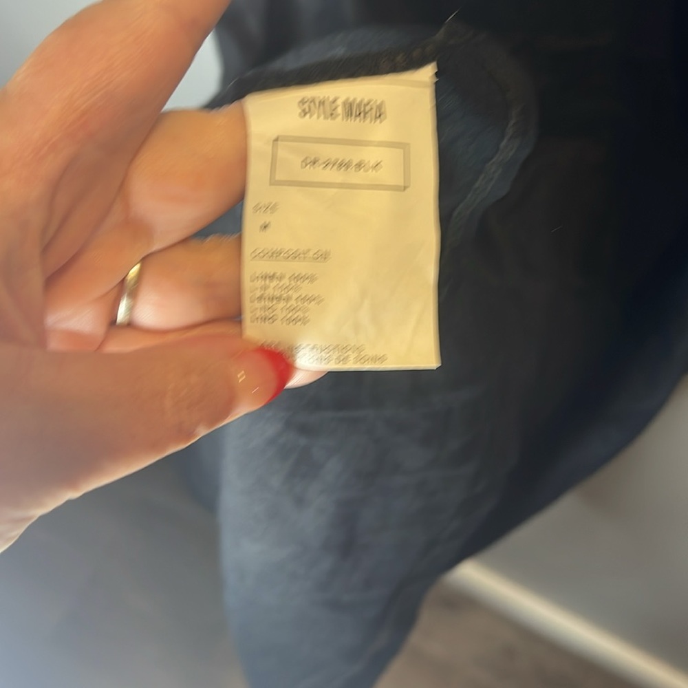 FREE PEOPLE‎ x Style Mafia Black Grommet Linen Mini Dress M - Picture 6 of 6